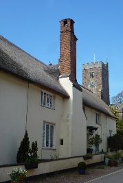 A cottage next to the church in East Budleigh.