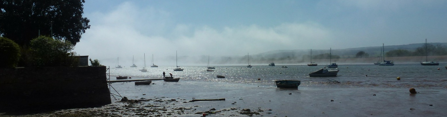 A misty morning on the River Exe at Topsham, Devon. 