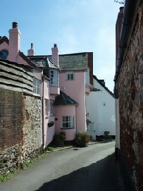 View of a lane in the village of Topsham. 