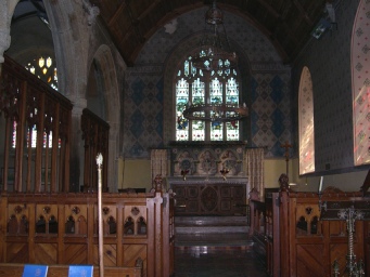 The altar in All Saints Church in Merton, Devon.