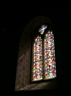 Stained glass window in the church in Merton, Devon. 