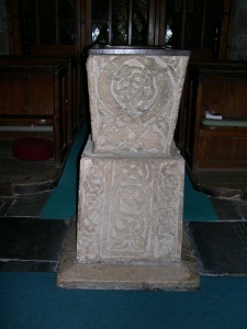 The font in the Church of St Edmund.