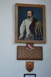 Commemorating Sir Walter Raleigh in the church of East Budleigh.