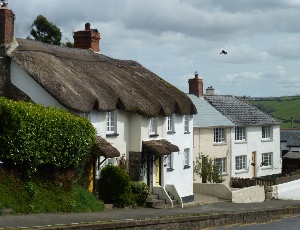 Thatched cottages on the main street in North Molton. 