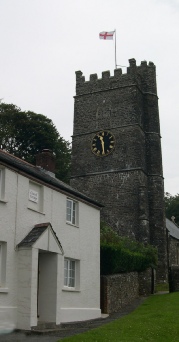 A view of the church in the village of Langtree.